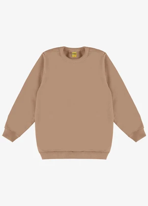 Rovi Kids - Blusão Infantil Moletom Básico Marrom - ROVI KIDS