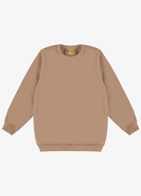 Rovi Kids - Blusão Infantil Moletom Básico Marrom