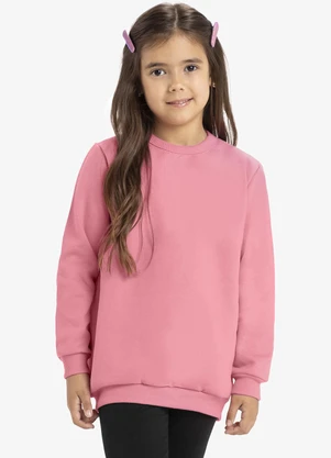 Rovi Kids - Blusão Infantil Moletom Básico Rosa - ROVI KIDS