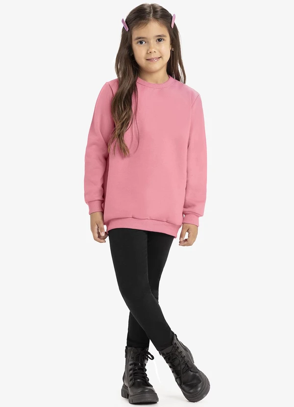 Rovi Kids - Blusão Infantil Moletom Básico Rosa 3