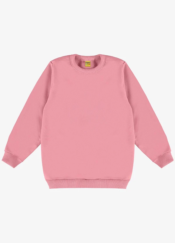 Rovi Kids - Blusão Infantil Moletom Básico Rosa 5