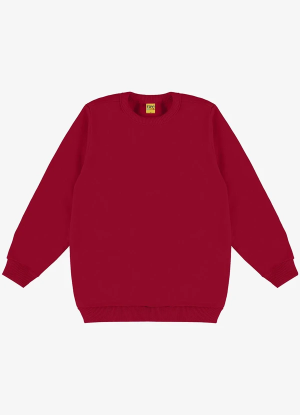 Rovi Kids - Blusão Infantil Moletom Básico Vermelho