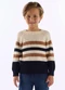 Up Baby - Blusão Infantil Tricot Listrado Marrom - variação:  