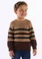 Up Baby - Blusão Infantil Tricot Listrado Marrom - variação:  