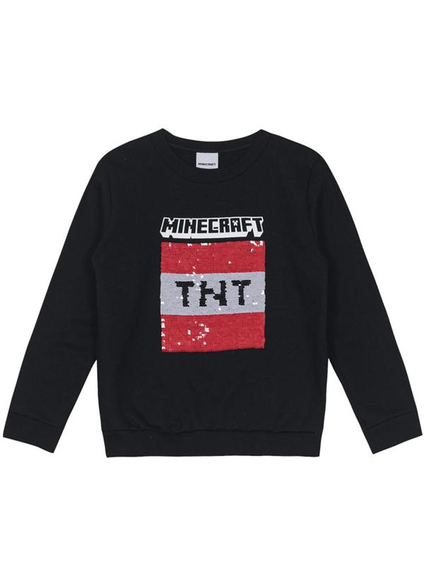 Brandili - Blusão Infantil Unissex Minecraft Preto 2