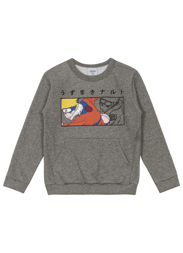 Brandili - Blusão Infantil Unissex Naruto Cinza