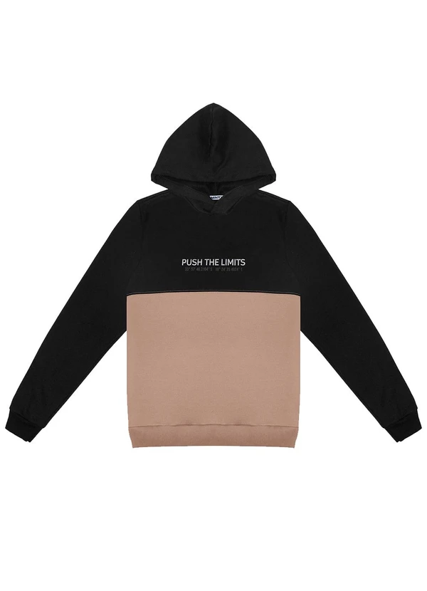 Minty - Blusão Juvenil Masculino com Capuz Preto