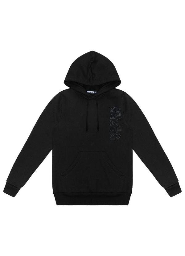 Minty - Blusão Juvenil Masculino em Moletom Preto