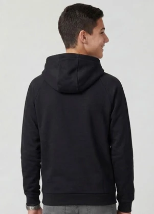 Minty - Blusão Juvenil Moletom com Capuz Preto - MINTY