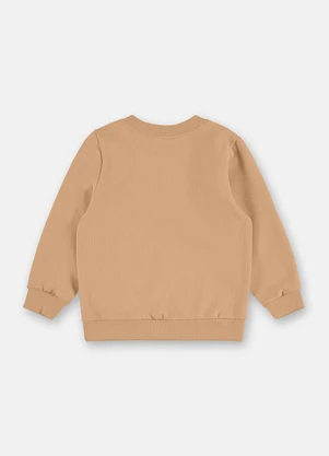 Up Baby - Blusão Liso em Moletom Felpado Marrom - UP BABY