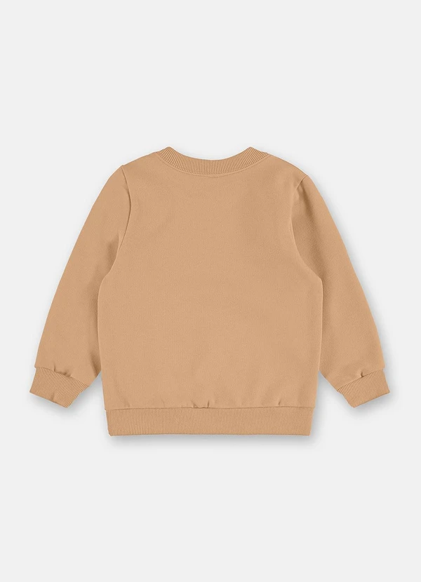 Up Baby - Blusão Liso em Moletom Felpado Marrom 2