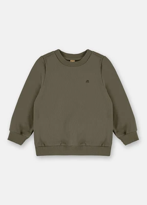 Up Baby - Blusão Liso em Moletom Felpado Verde - UP BABY
