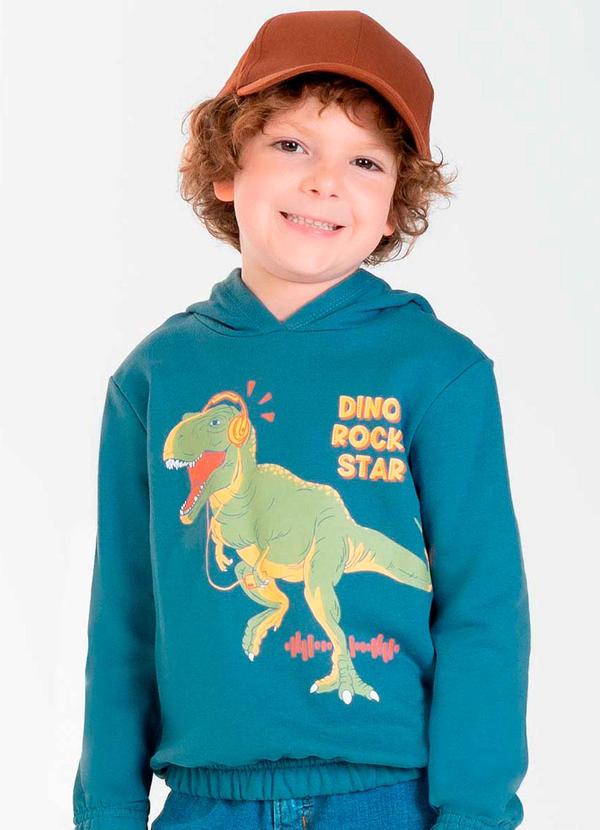 Cativa Kids - Blusão Masculino Infantil com Capuz Azul