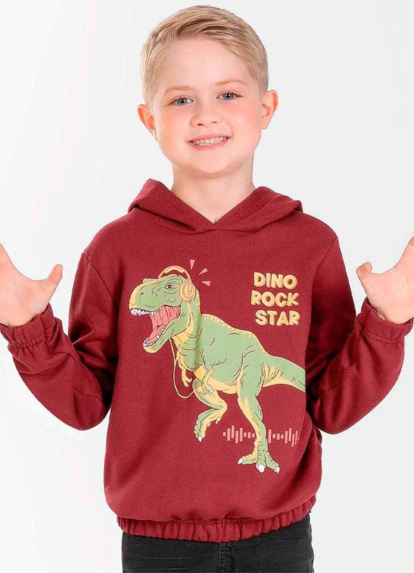 Cativa Kids - Blusão Masculino Infantil com Capuz Vermelho