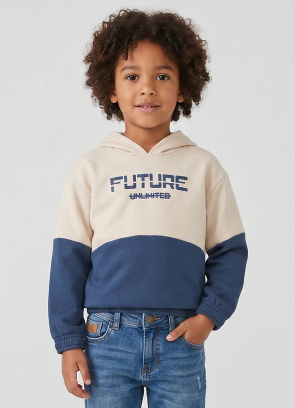 Guloseima - Blusão Menino em Moletom Felpado Bege