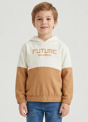 Guloseima - Blusão Menino em Moletom Felpado Branco - GULOSEIMA