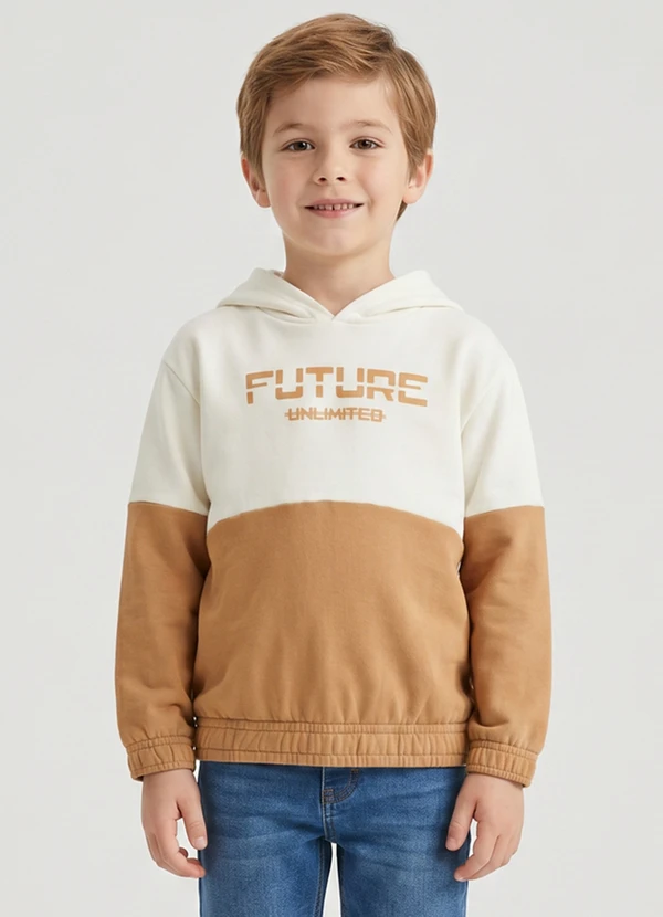 Guloseima - Blusão Menino em Moletom Felpado Branco