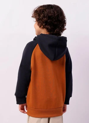 Torra - Blusão Moletom com Capuz Bolso Canguru Marrom - TORRA