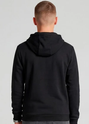 Minty - Blusão Moletom com Capuz e Bolsos Preto - MINTY