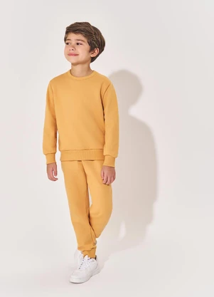 Abrange - Blusão Moletom Felpado Infantil Menino Amarelo - ABRANGE