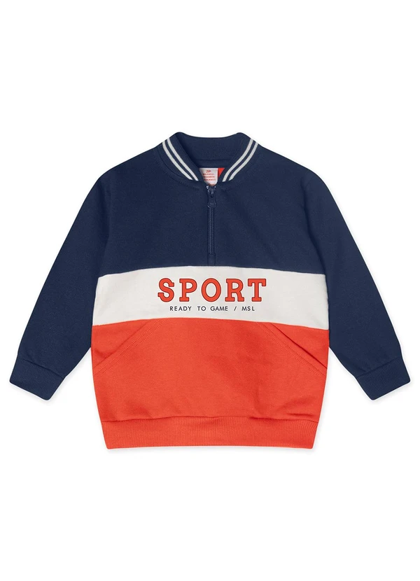 Marisol - Blusão Moletom Infantil Azul