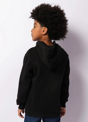 Torra - Blusão Moletom Infantil com Capuz Básico Preto - TORRA