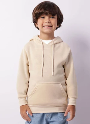 Torra - Blusão Moletom Infantil com Capuz Bege - TORRA