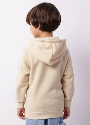 Torra - Blusão Moletom Infantil com Capuz Bege - TORRA