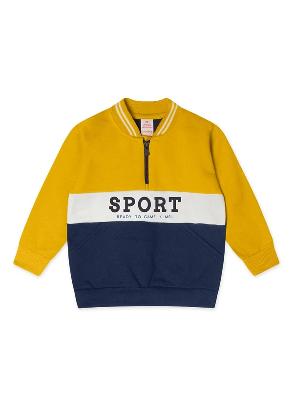 Marisol - Blusão Moletom Infantil Masculino Amarelo