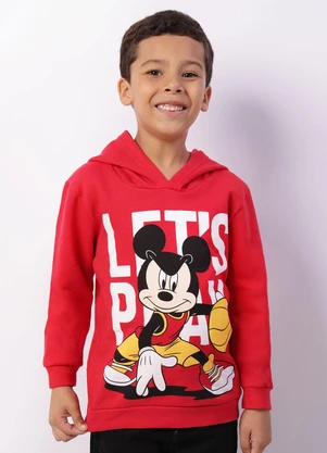 Torra - Blusão Moletom Infantil Mickey Vermelho - TORRA