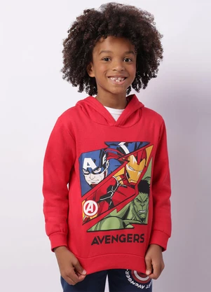 Torra - Blusão Moletom Infantil os Vingadores Vermelho - TORRA