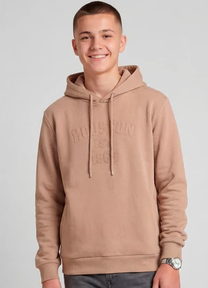 Minty - Blusão Piquet com Capuz e Bordado Marrom - MINTY