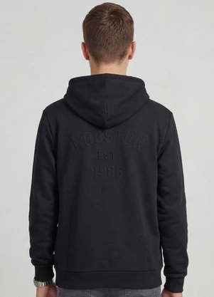 Minty - Blusão Piquet com Capuz e Bordado Preto - MINTY