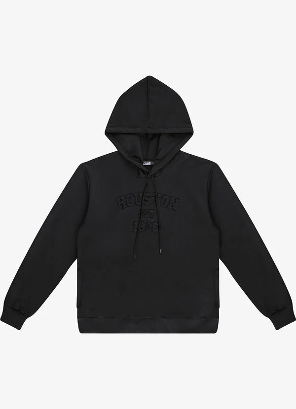 Minty - Blusão Piquet com Capuz e Bordado Preto 5