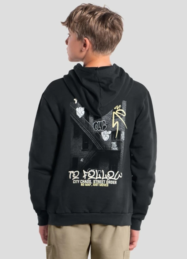 Brandili - Blusão Teen Menino em Moletom Cinza 2