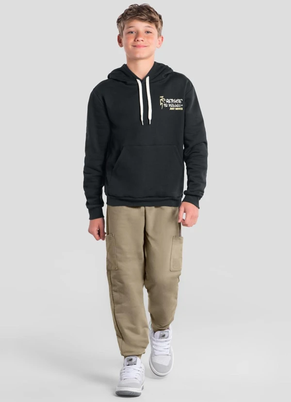 Brandili - Blusão Teen Menino em Moletom Cinza 3