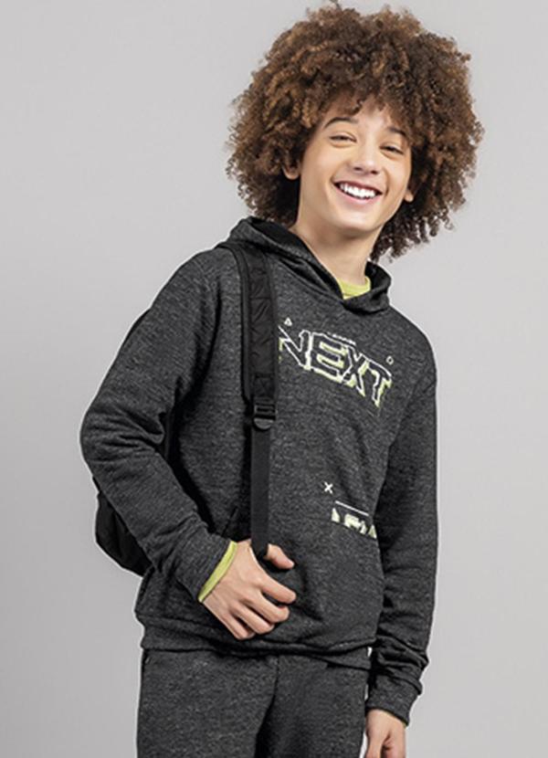 Extreme - Blusão Teen Menino em Moletom Preto