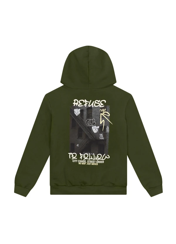 Brandili - Blusão Teen Menino em Moletom Verde 2