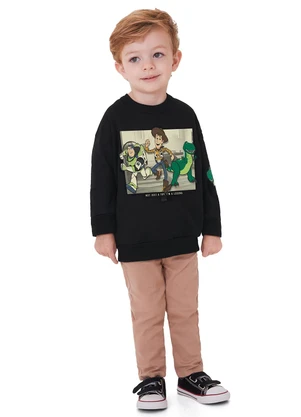 Malwee Kids - Blusão Toy Story® em Moletom Preto - MALWEE KIDS