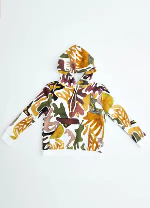 Bento - Casaco de Menino Moletom Camufla Branco - BENTO