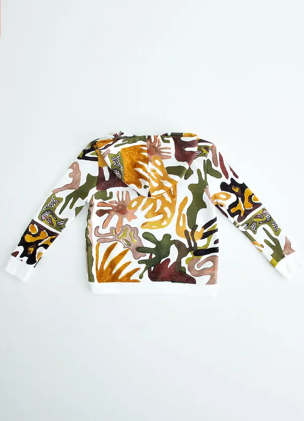 Bento - Casaco de Menino Moletom Camufla Branco 2