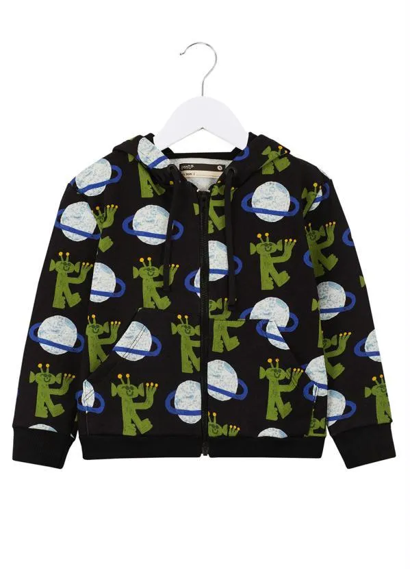 Bento - Casaco de Moletom Estampa Camarada Preto