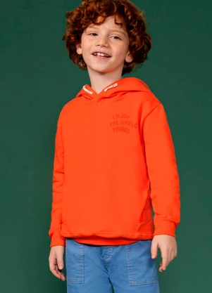 Bugbee - Casaco Infantil Moletom Felpado Laranja - BUGBEE