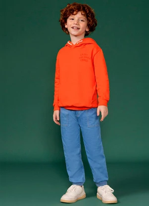 Bugbee - Casaco Infantil Moletom Felpado Laranja - BUGBEE