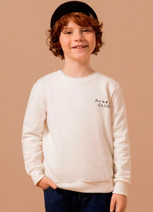 Bugbee - Casaco Infantil Specials em Moletom Branco - BUGBEE