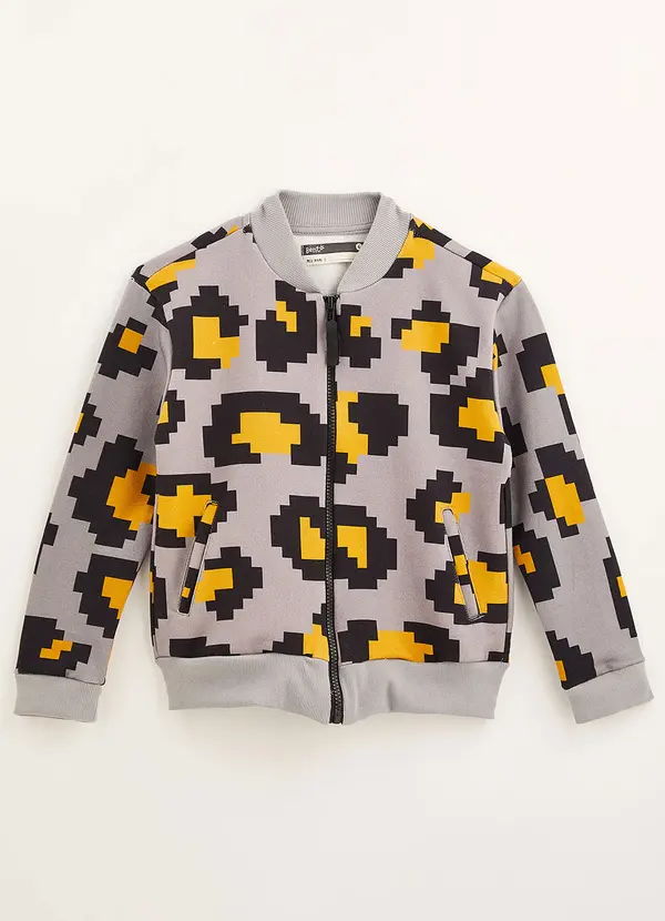 Bento - Casaco Moletom Onça Pixel Cinza