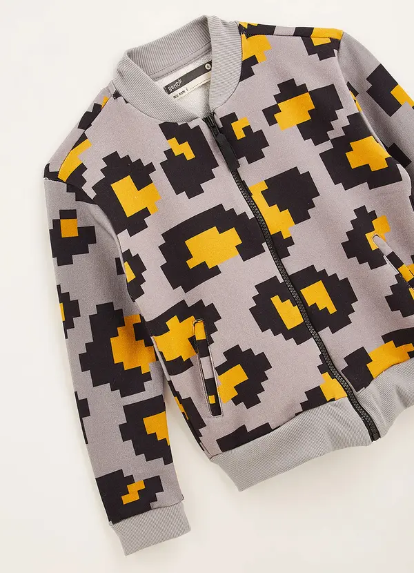 Bento - Casaco Moletom Onça Pixel Cinza 3