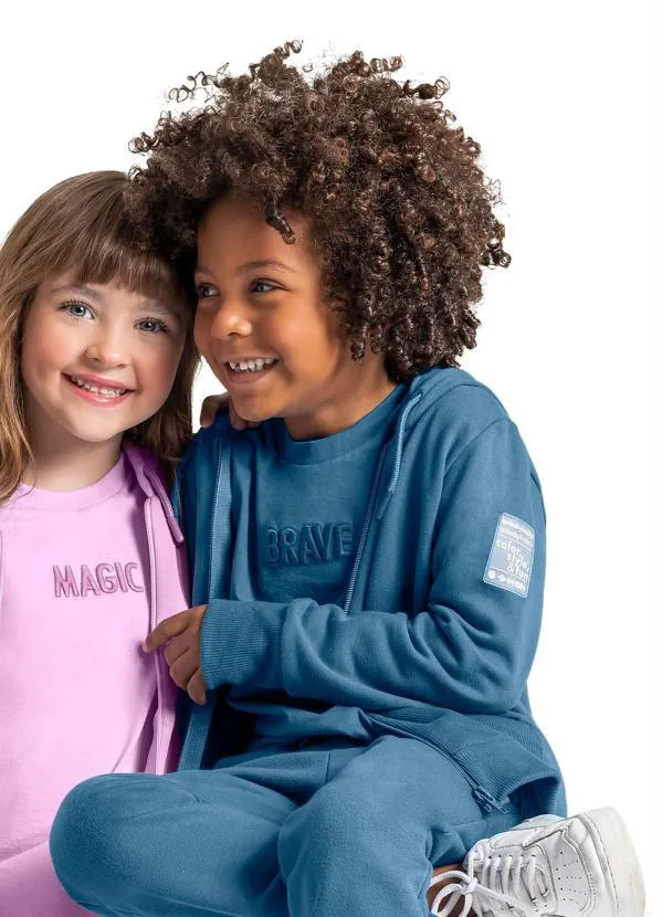 Quimby - Jaqueta Básica Unissex Infantil Azul