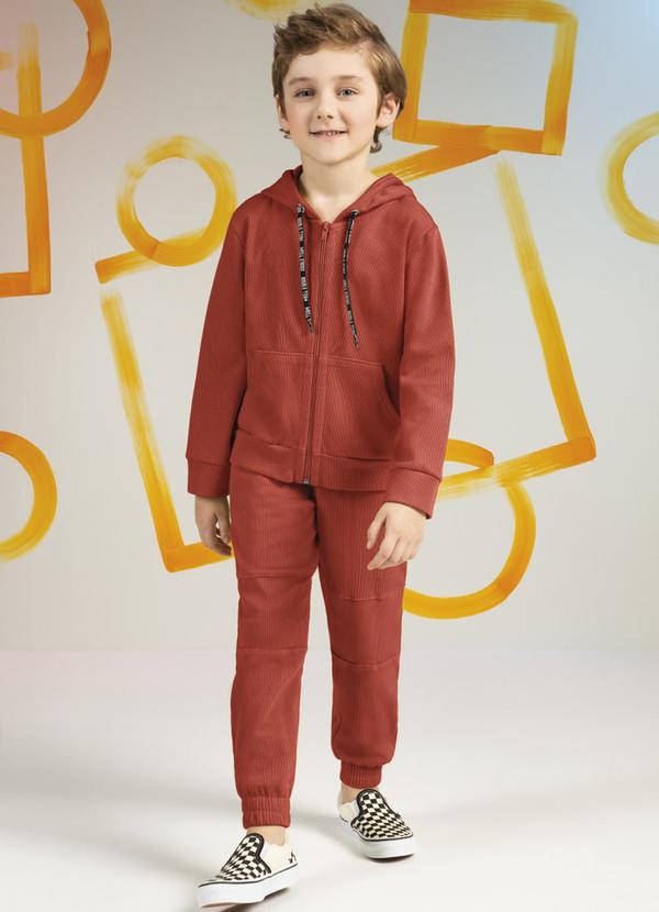 Cativa Kids - Jaqueta em Moletom com Cadarço Marrom 2