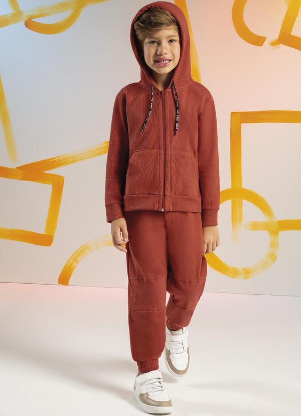 Cativa Kids - Jaqueta em Moletom com Cadarço Marrom 3